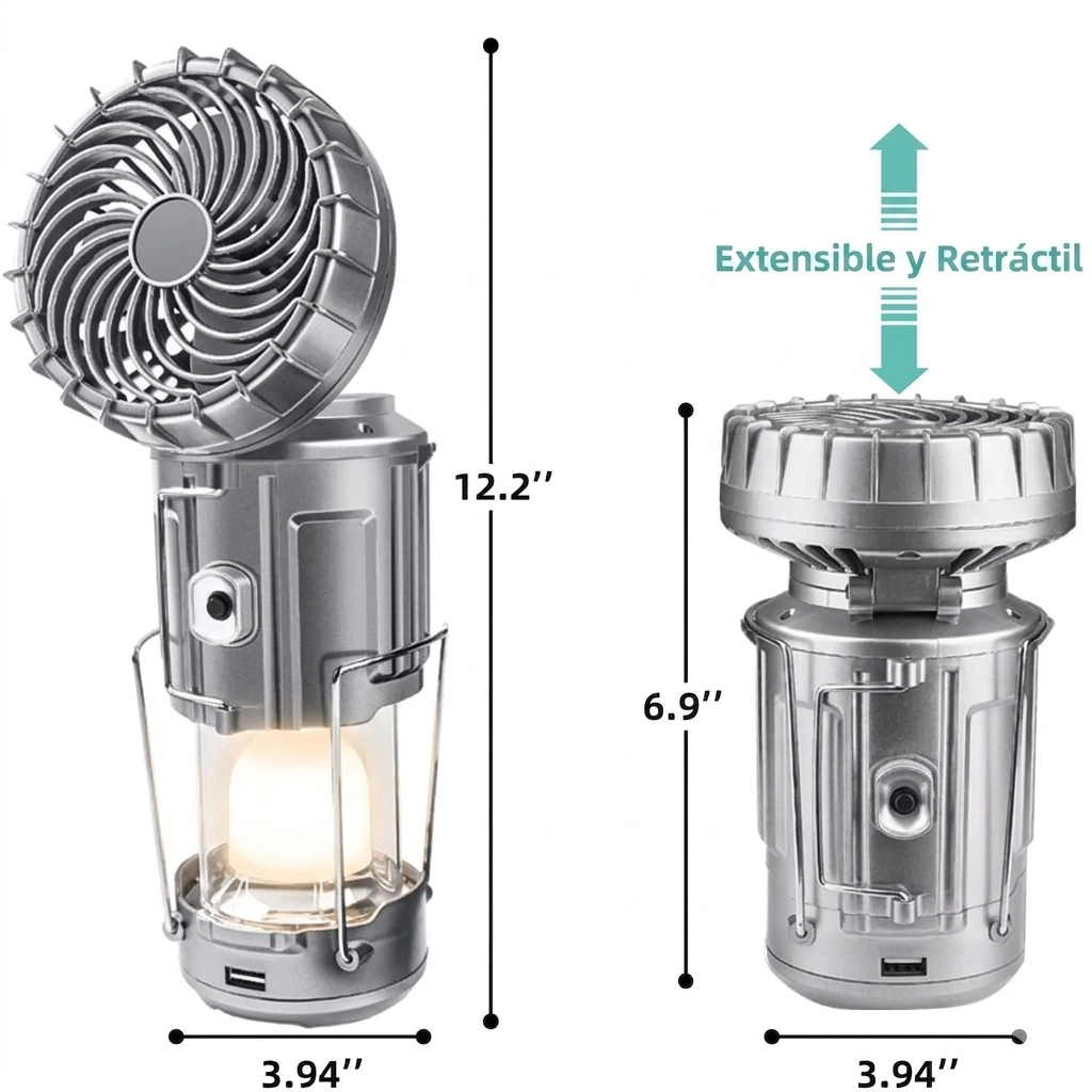 LANTERNA DE VENTILADOR SOLAR 5 EN 1
