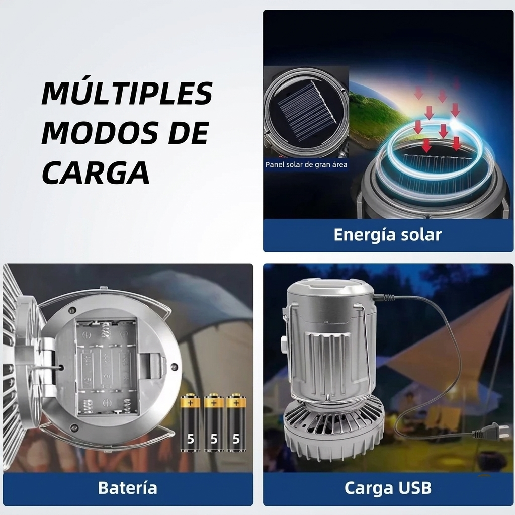LANTERNA DE VENTILADOR SOLAR 5 EN 1